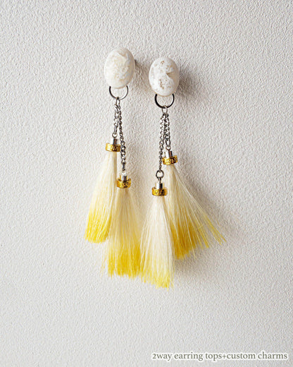 Custom charms/Interchangeable/horse hair double yellow