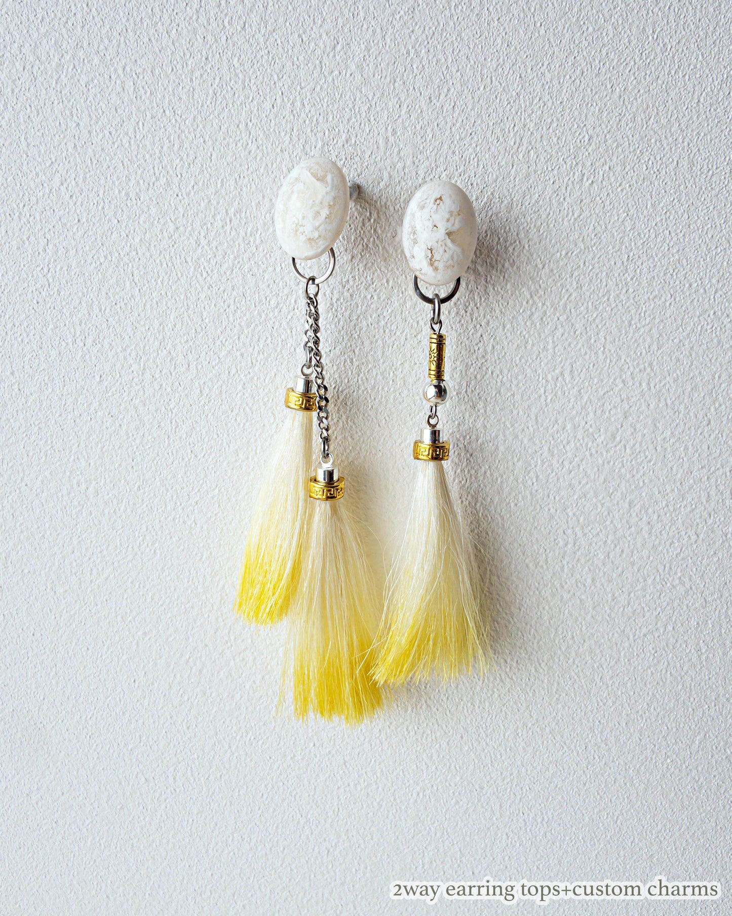 Custom charms/Interchangeable/horse hair double yellow