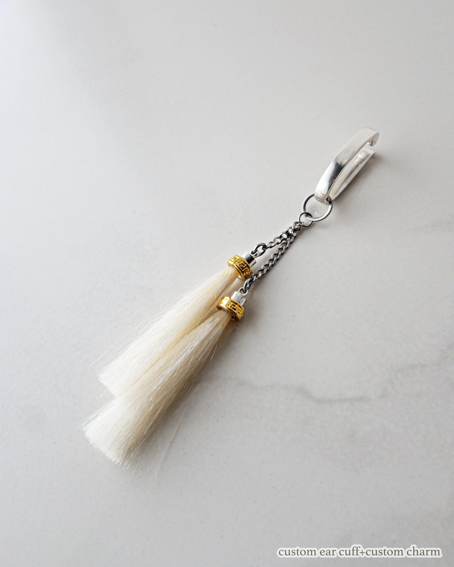 Custom charms/Interchangeable/着せ替えチャーム/horse hair double white