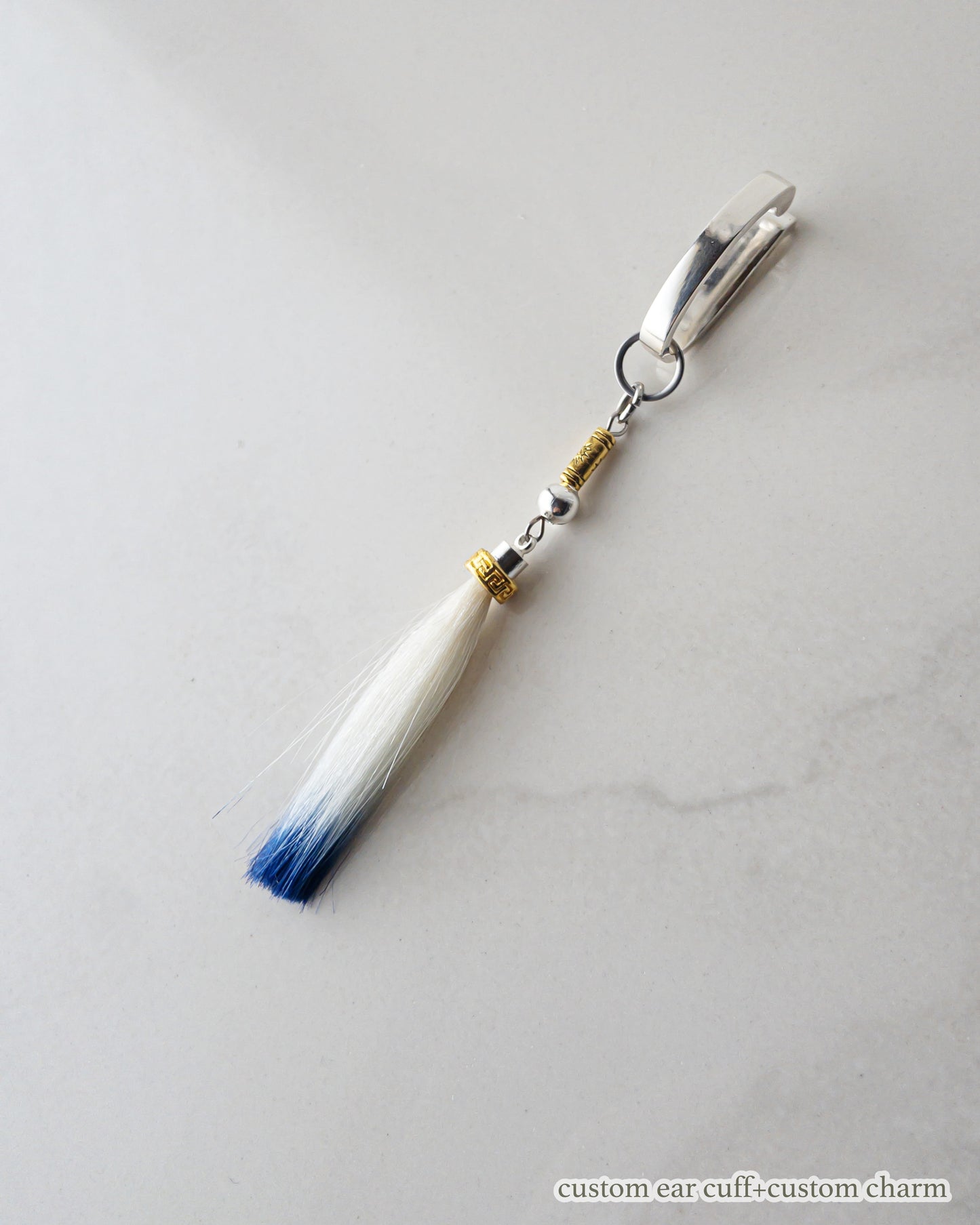 Custom charms/Interchangeable/着せ替えチャーム/horse hair blue