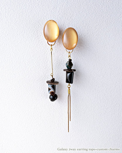 Galaxy 2way earrings /Halo/ Interchangeable amber