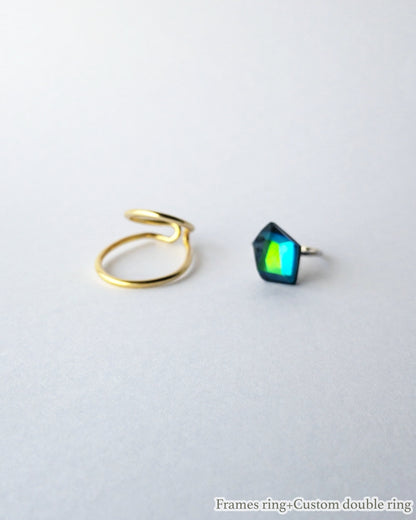 Frames ring /crystals/ Floating prism 1-a/silver925