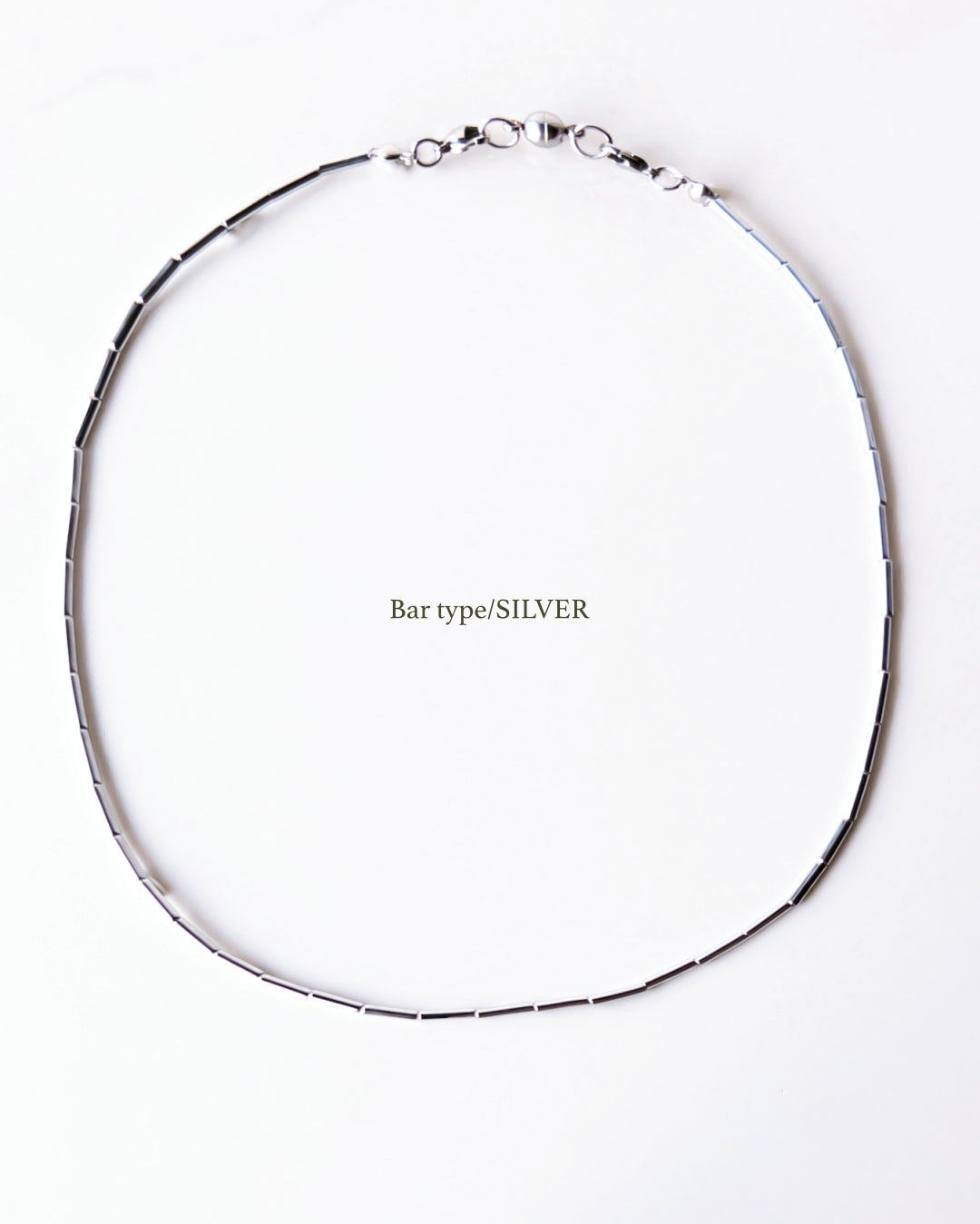 Hematite choker necklace / interchangeable / 着せ替え Bar type/SILVER