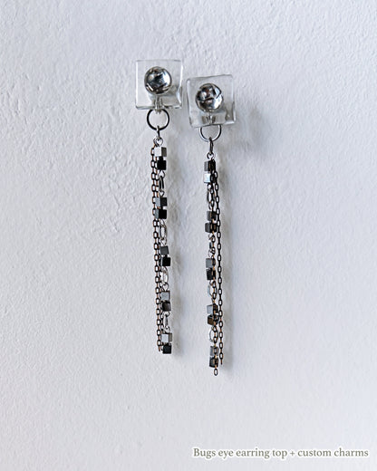 Bugs Eye 2way Earrings / Interchangeable / Jewel Scarab-Platina