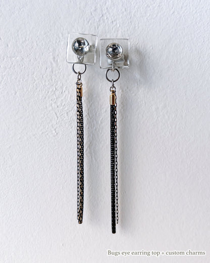 Bugs Eye 2way Earrings / Interchangeable / Jewel Scarab-Platina