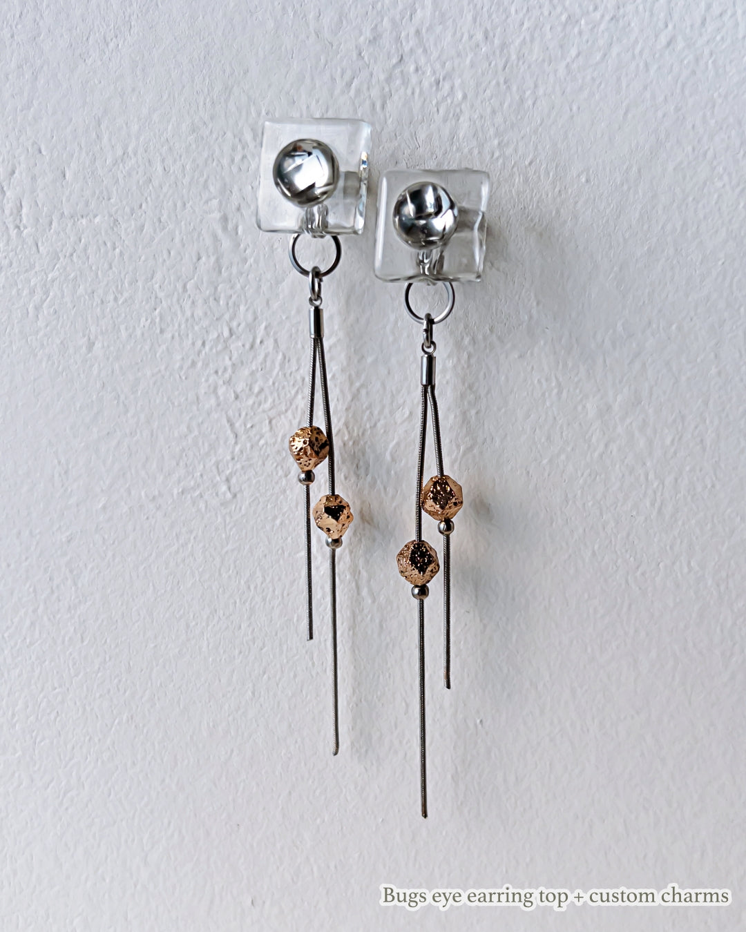 Bugs Eye 2way Earrings / Interchangeable / Jewel Scarab-Platina