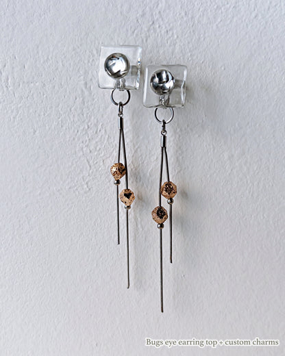 Bugs Eye 2way Earrings / Interchangeable / Jewel Scarab-Platina