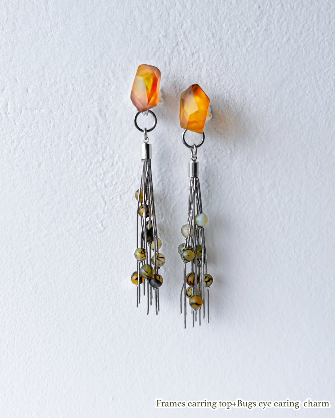 Bugs Eye 2way Earrings / Interchangeable / Macro View-Veins