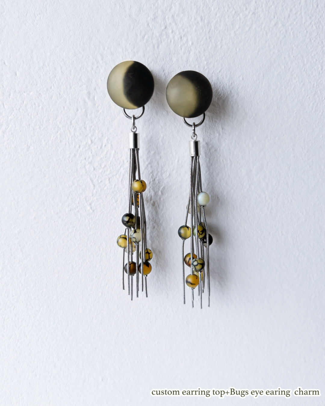 Bugs Eye 2way Earrings / Interchangeable / Macro View-Veins