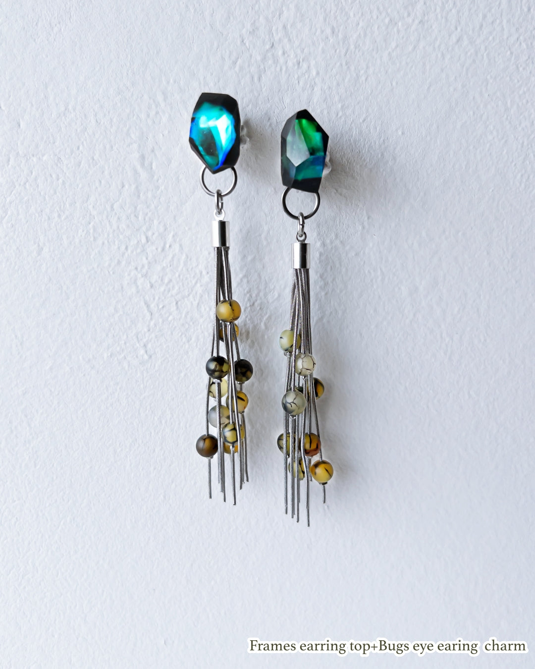 Bugs Eye 2way Earrings / Interchangeable / Macro View-Veins