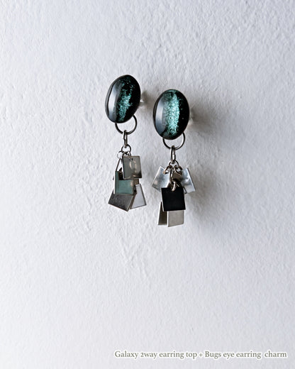 Bugs Eye 2way Earrings / Interchangeable / Jewel Scarab-Platina