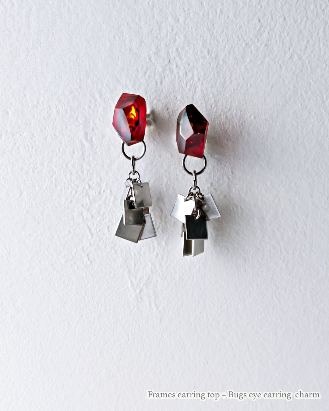 Bugs Eye 2way Earrings / Interchangeable / Jewel Scarab-Platina