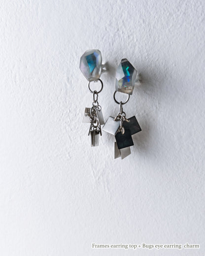 Bugs Eye 2way Earrings / Interchangeable / Jewel Scarab-Platina