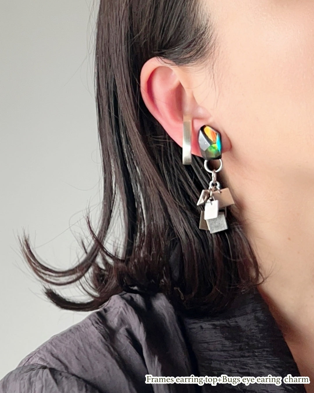 Bugs Eye 2way Earrings / Interchangeable / Jewel Scarab-Platina