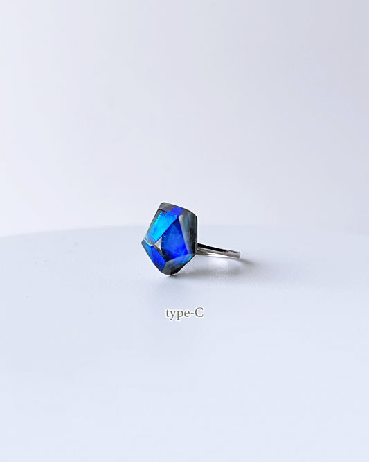 Frames Ring / Fragment / Floating Prism 1-a / silver925 / type-C