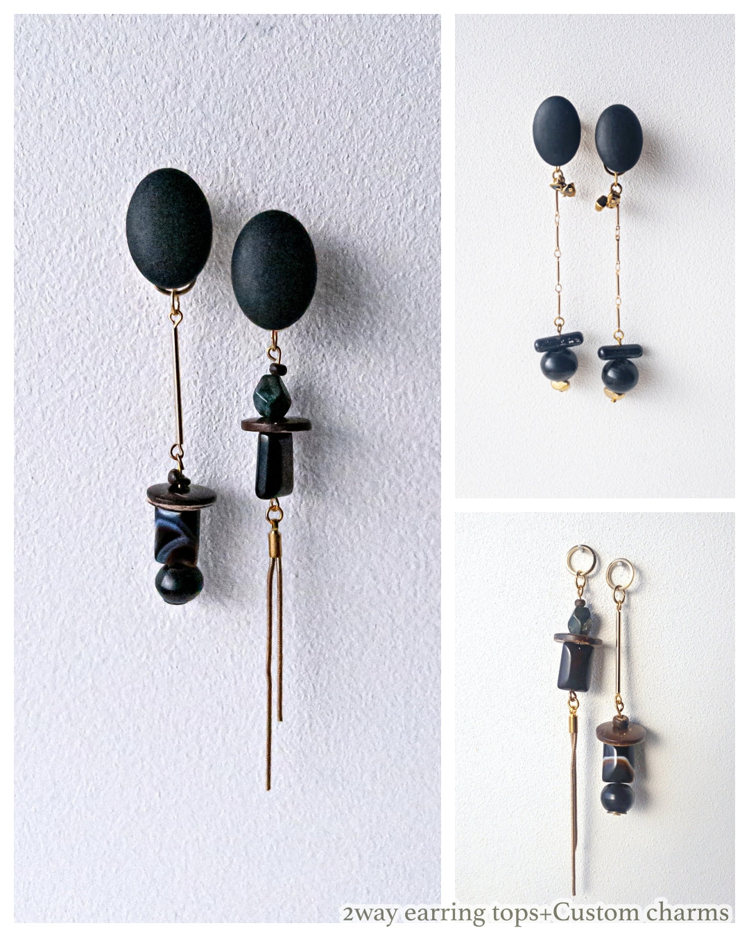 Galaxy 2way earrings /moon/ Interchangeable