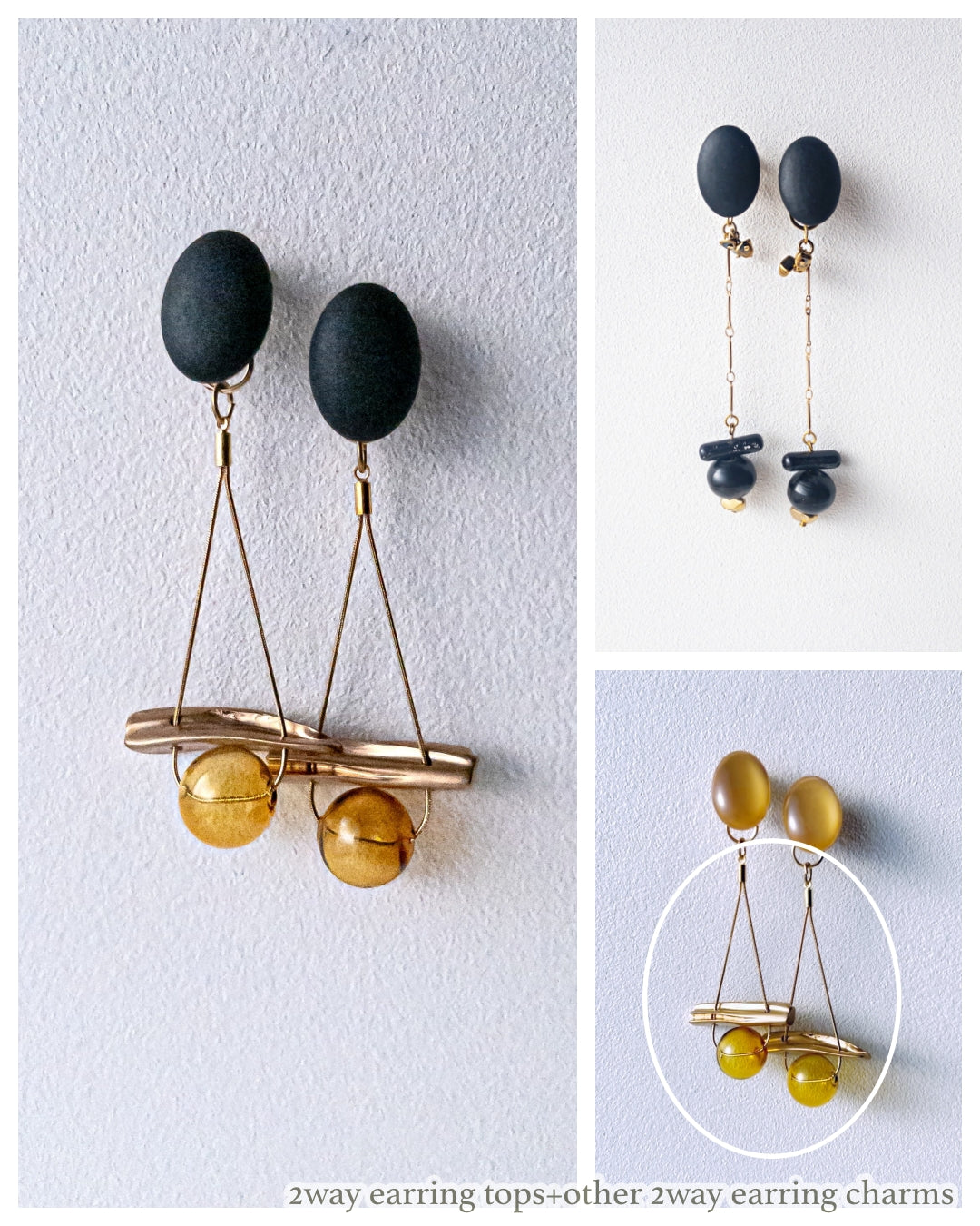 Galaxy 2way earrings /moon/ Interchangeable