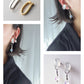 Dew drops-waterlily 2way earrings/Interchangeable/clear white