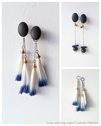 Galaxy 2way earrings /moon/ Interchangeable