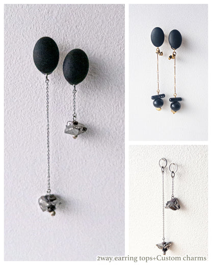 Galaxy 2way earrings /moon/ Interchangeable