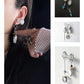 Dew drops-waterlily 2way earrings/Interchangeable/clear gray