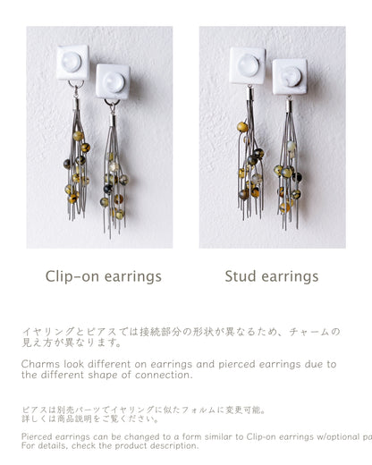 Bugs Eye 2way Earrings / Interchangeable / Macro View-Veins