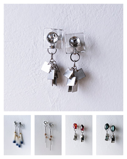 Bugs Eye 2way Earrings / Interchangeable / Jewel Scarab-Platina
