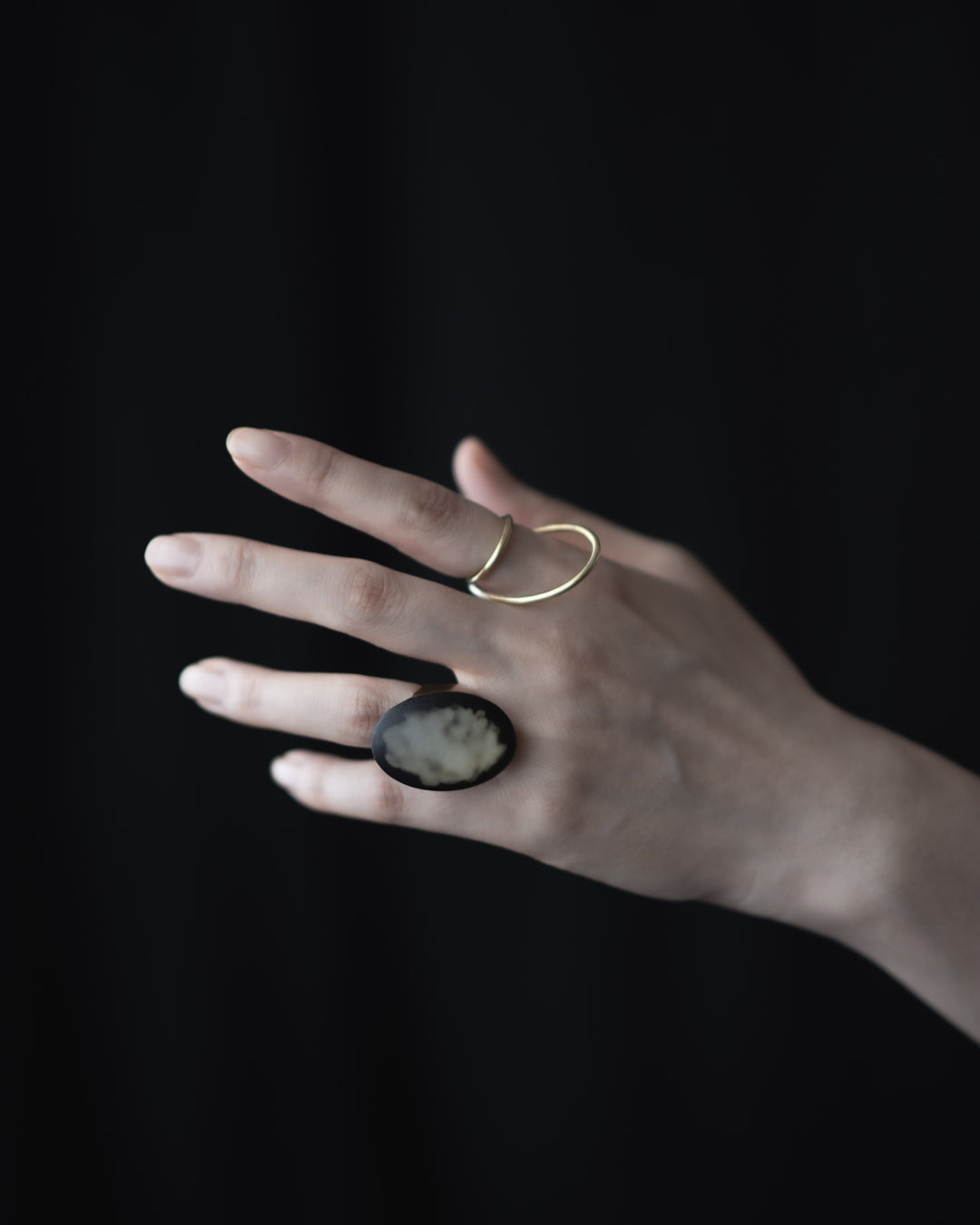 Orbit double line ring, ear cuff / Interchangeable /GOLD/silver925