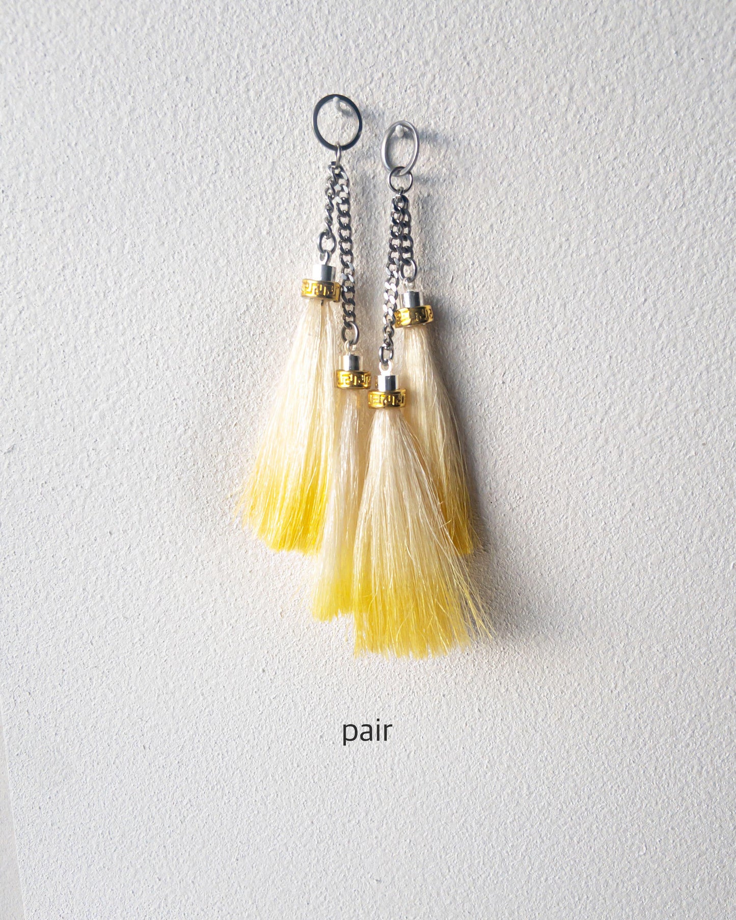 Custom charms/Interchangeable/horse hair double yellow