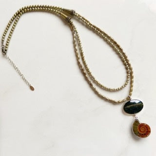 Galaxy floating necklace ネックレス 土星_green M