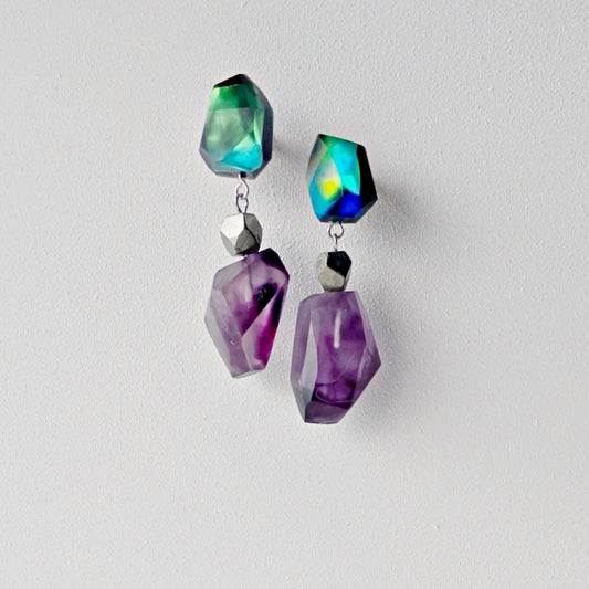 Frames volume earrings /crystals/ iris M