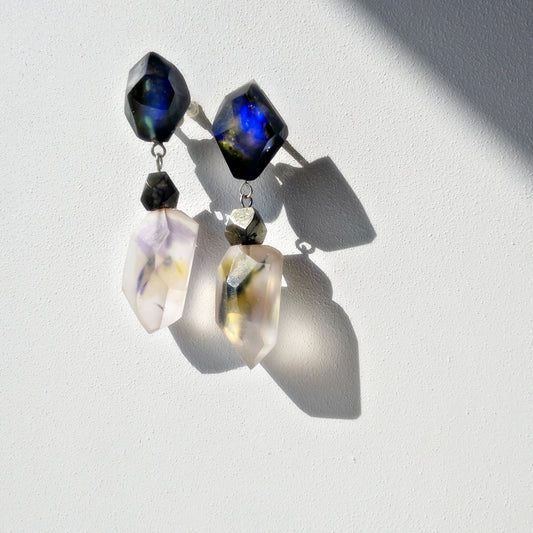 Frames volume  earrings /crystals/ mellow yellow M