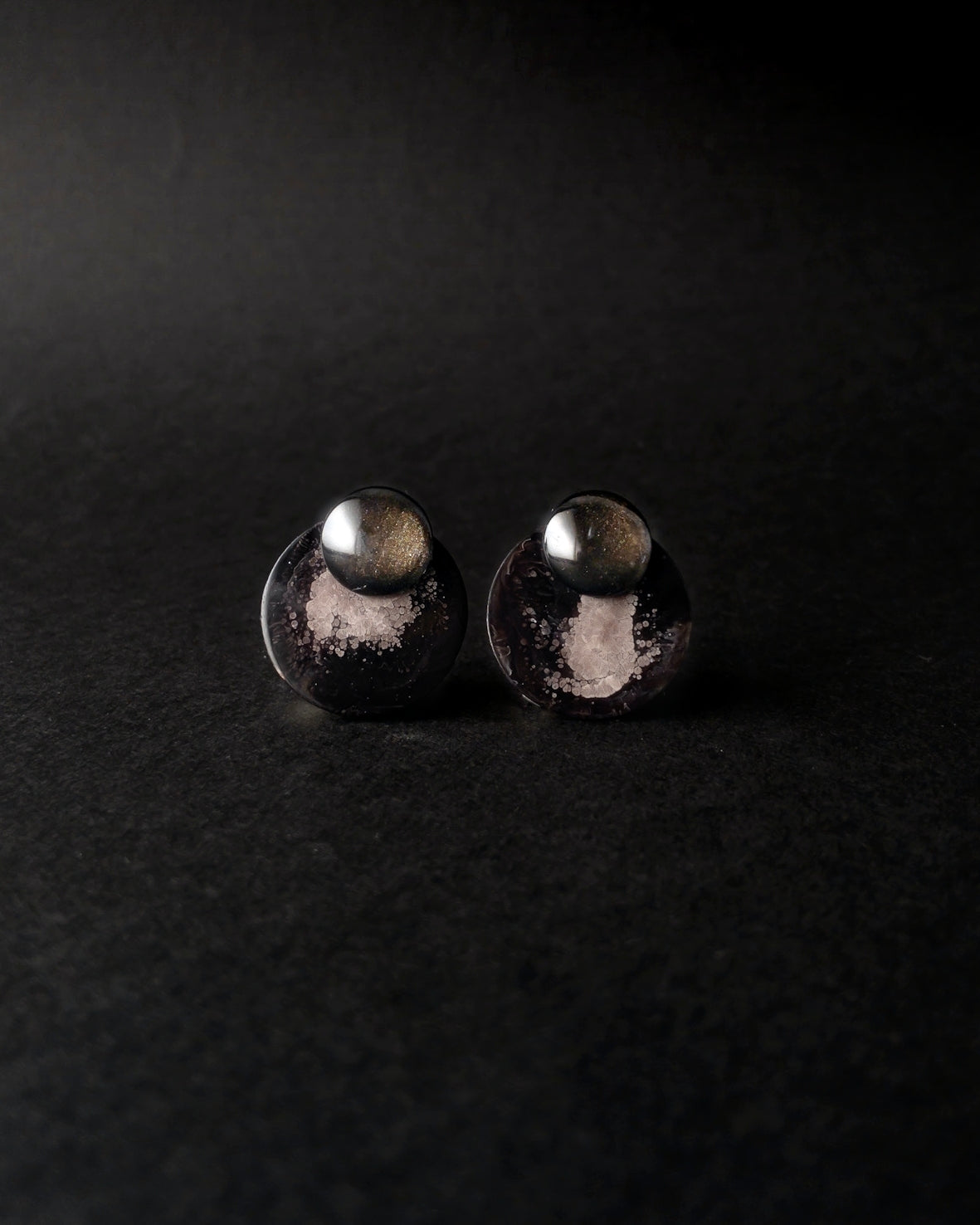 Moon phase cuffs earrings /Michikake/ brown 