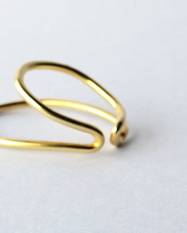 Orbit double line ring, ear cuff / Interchangeable / GOLD/silver925