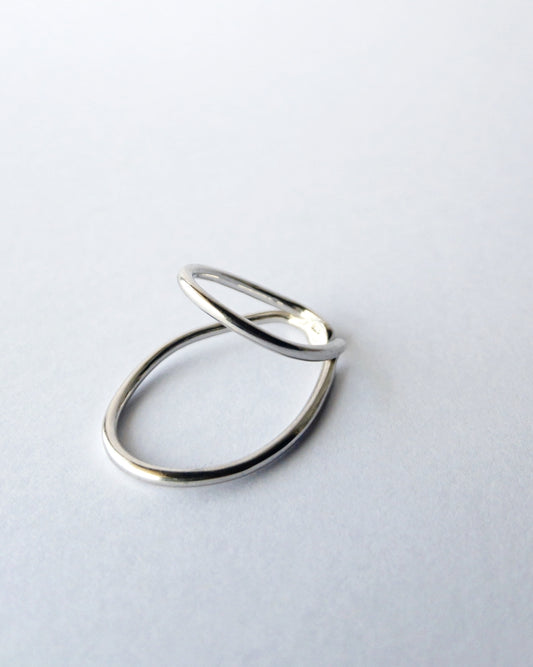 Orbit double line ring, ear cuff / Interchangeable / silver925