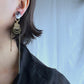 Galaxy 2way earrings /moon/ Interchangeable brown