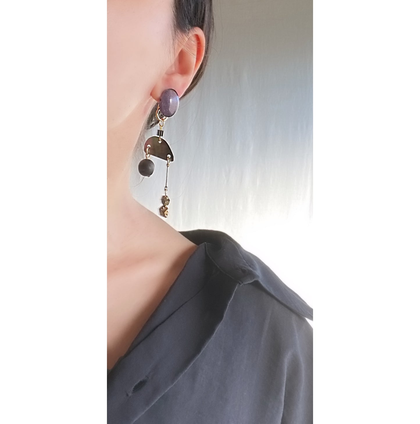 Galaxy 2way earrings /dark/ Interchangeable