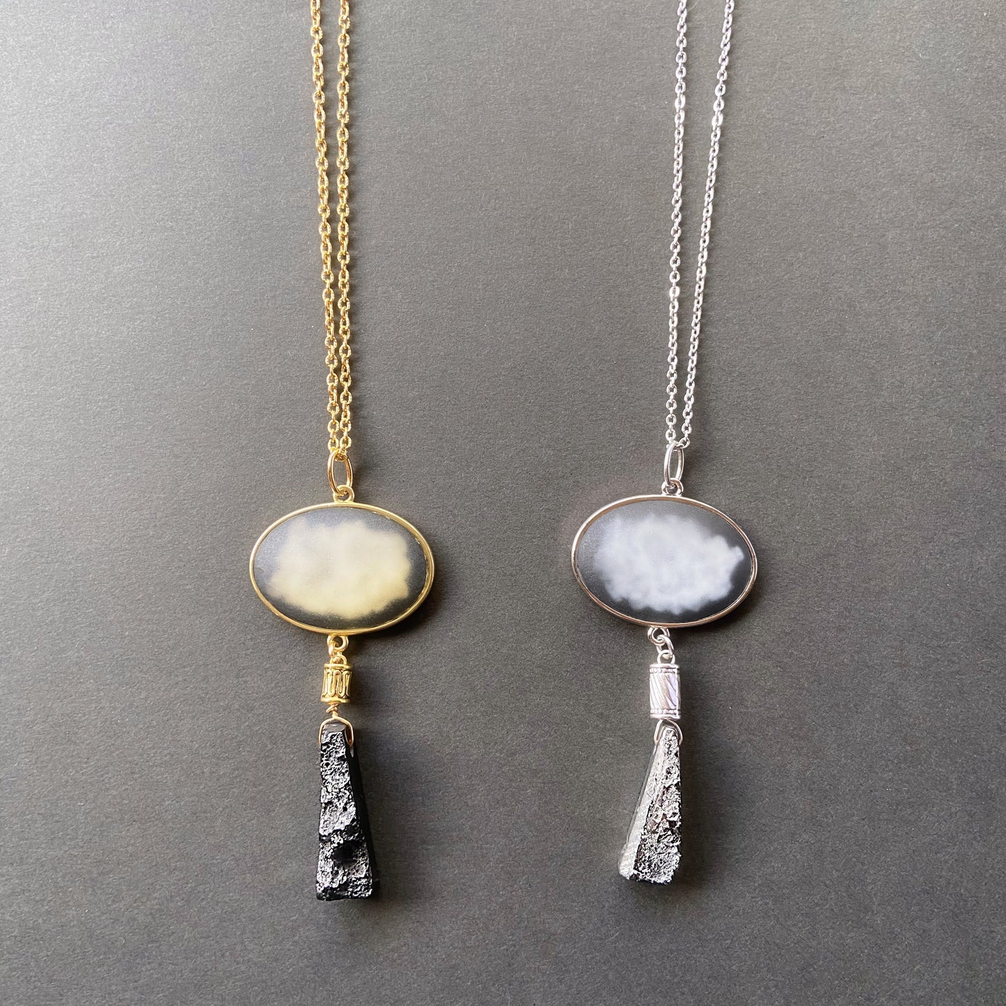 Galaxy necklace /full moon/ Interchangeable  満月 silver L