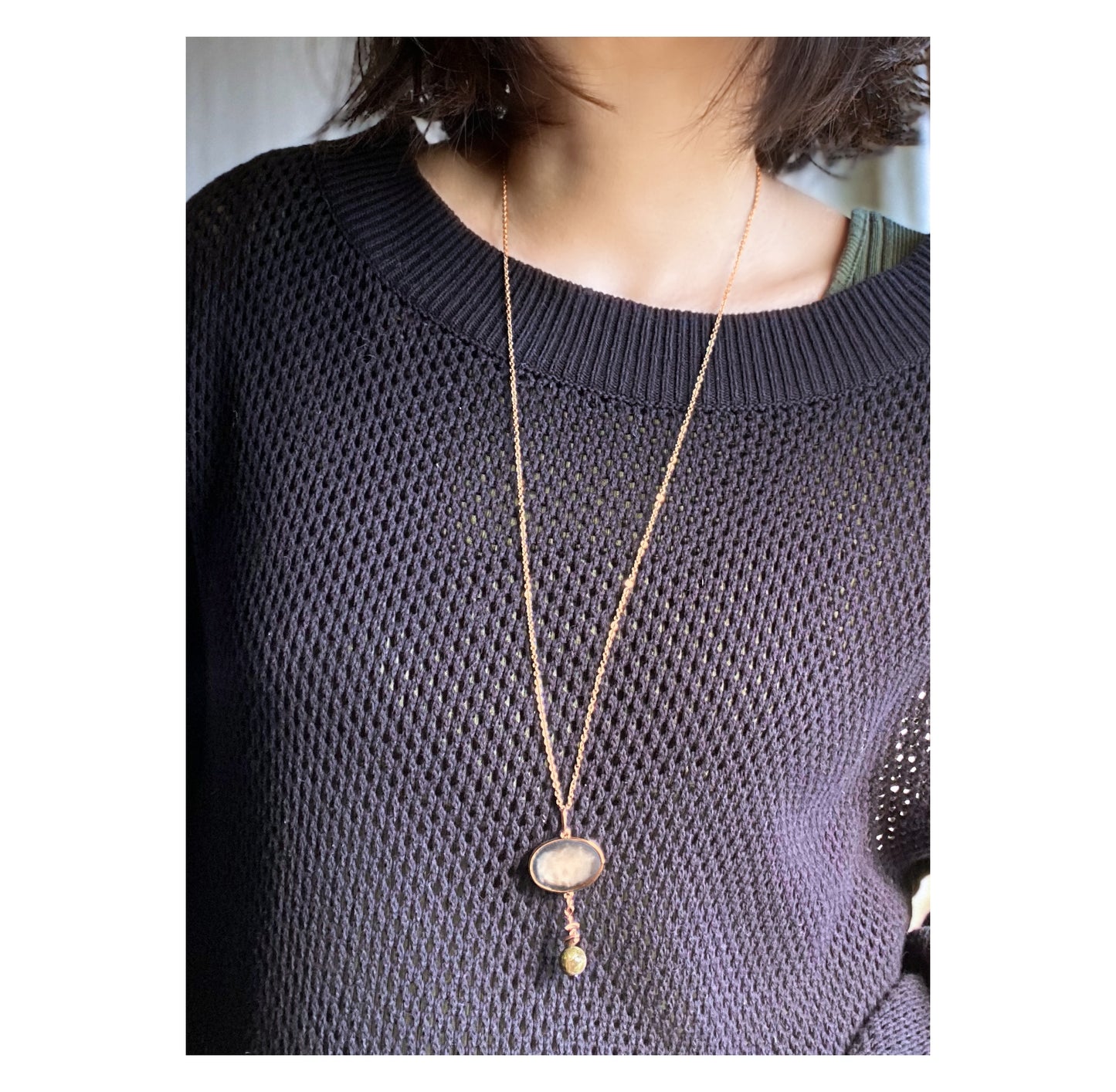 Galaxy necklace /full moon/ Interchangeable 満月 gold M
