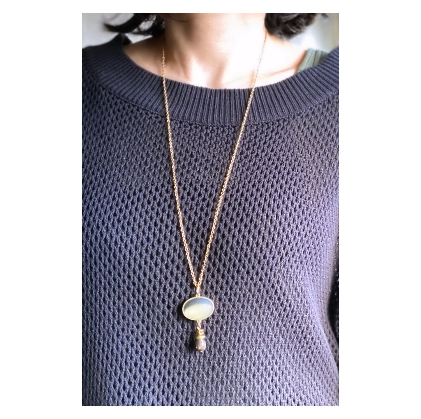 Galaxy necklace /full moon/ Interchangeable 月読 gold M