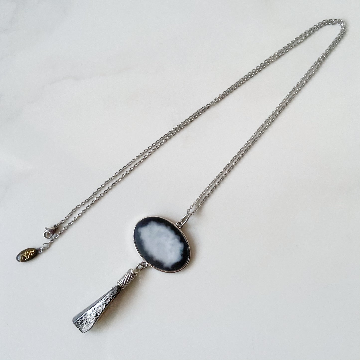 Galaxy necklace /full moon/ Interchangeable  満月 silver L
