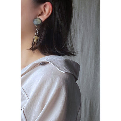 Galaxy 2way earrings /full moon/ Interchangeable満月_gold