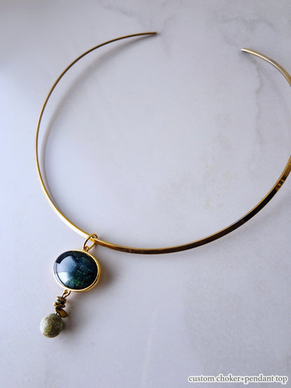 Custom choker Interchangeable /stainless, 24k gold plated/