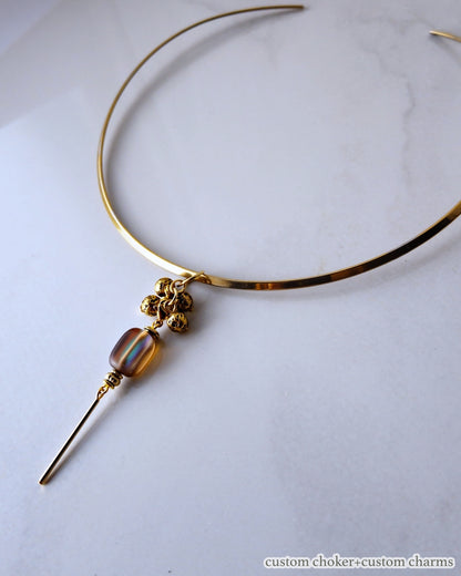 Custom choker 着せ替えチョーカー / Interchangeable /stainless, 24k gold plated/