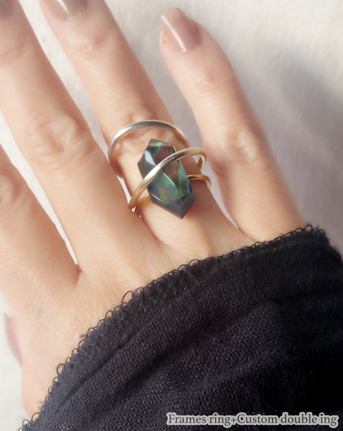 Frames ring /額装/一粒/ Floating prism 1-c/silver925 – cuff-if