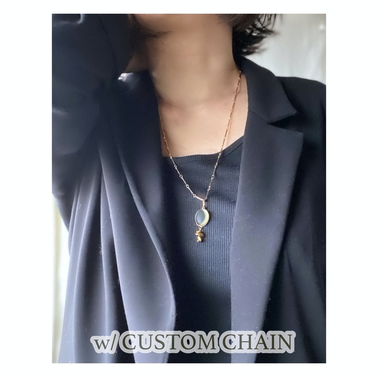 Galaxy necklace /full moon/ Interchangeable / Tsukuyomi_gold S 