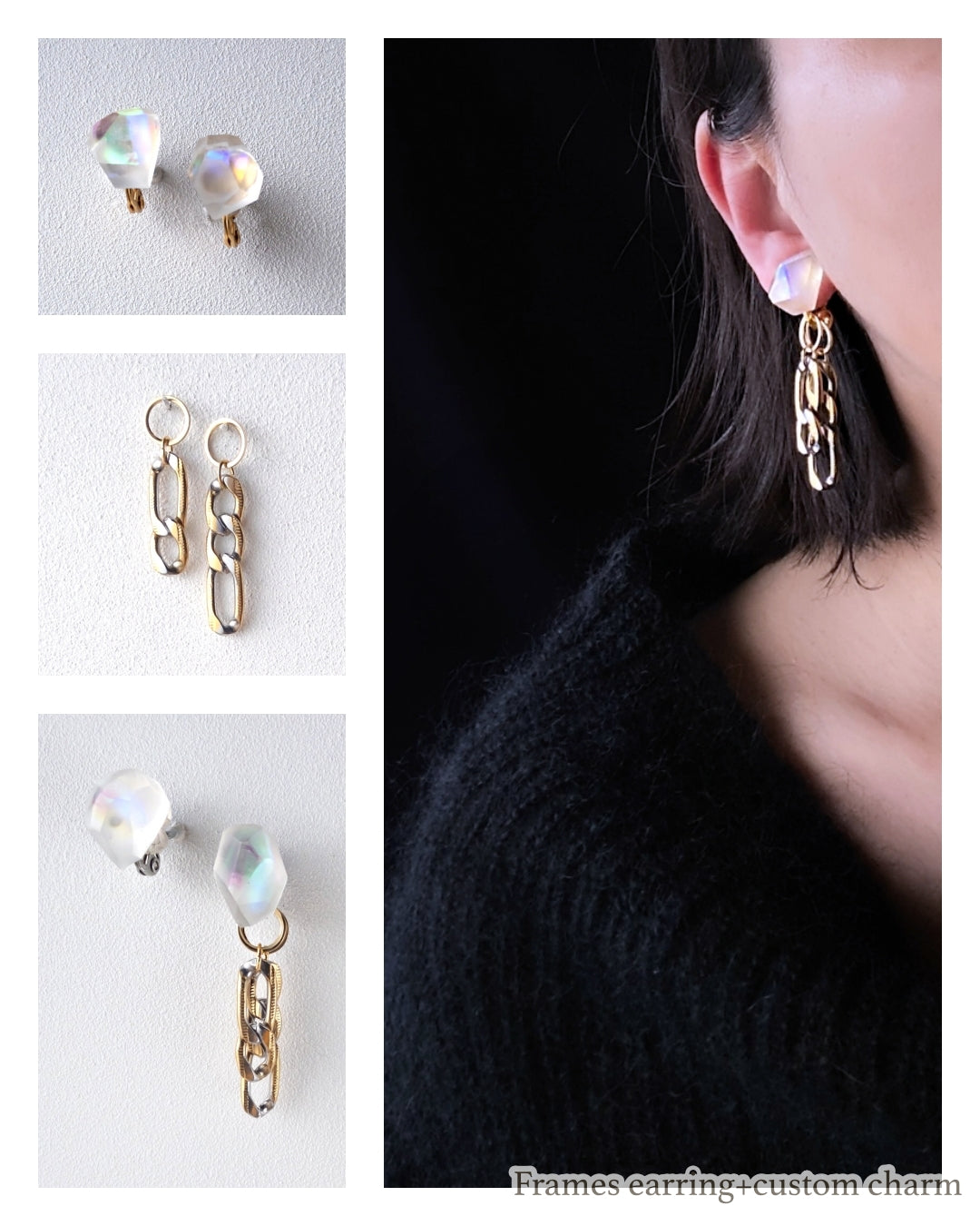 Frames earrings/crystals/Alice in wonderland_frost clear 7-b