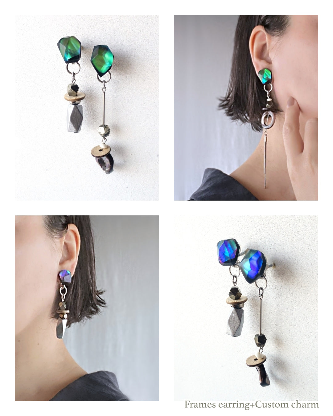 Frames earrings / Floating prism 1-c